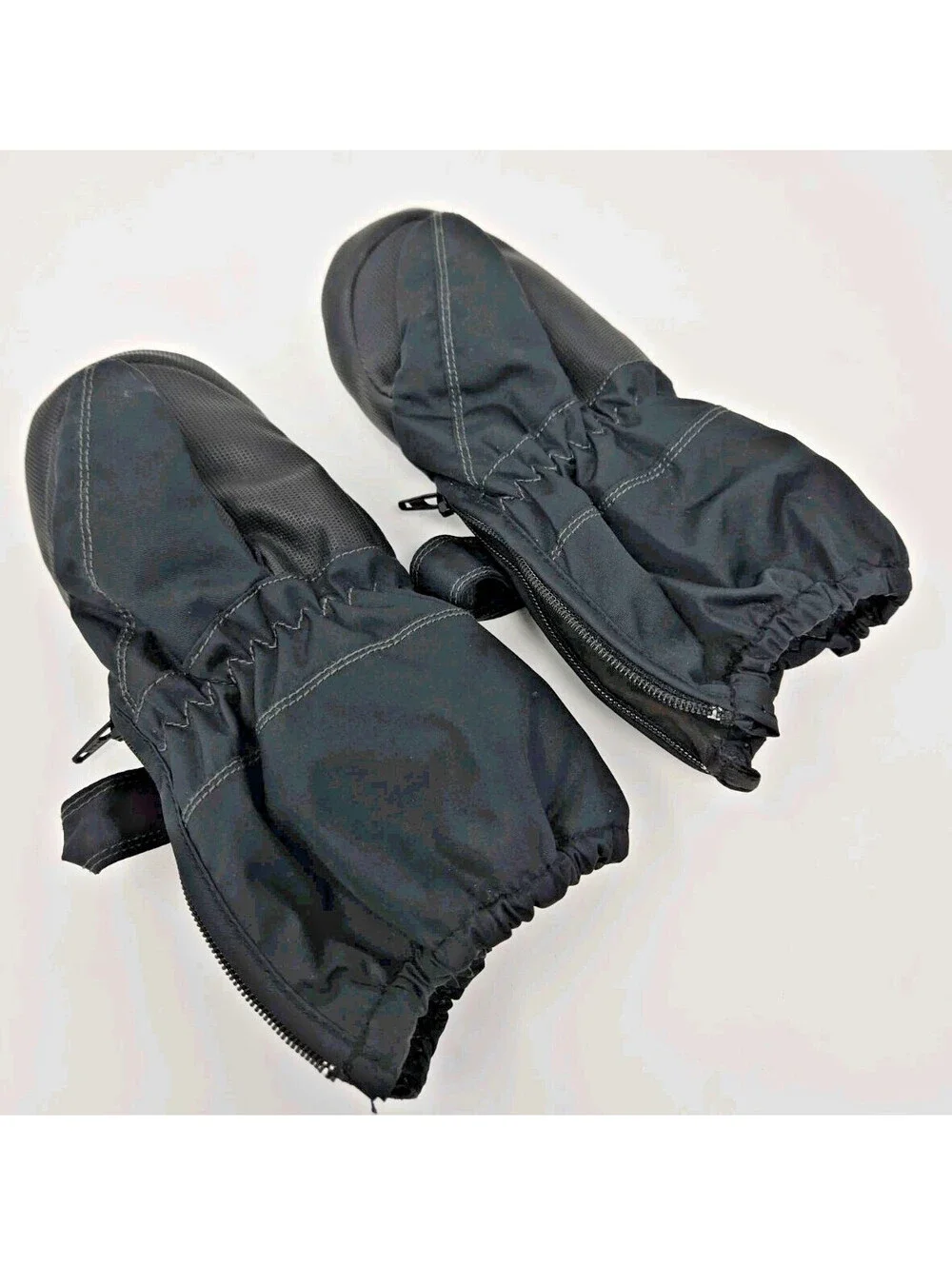 Hestra Snow Ski Mittens Kids Size 1 Toddler Black Zipper Sides Adjustable